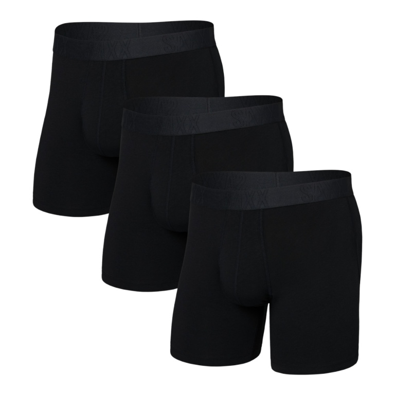 SAXX Boxershorts Droptemp Cooling Cotton Boxer Brief Fly schwarz Herren - 3 Stück